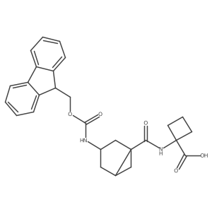 1-[3-({[(9H-fluoren-9-yl)methoxy]carbonyl}amino)bicyclo[3.1.0]hexane-1-amido]cyclobutane-1-carboxylic acid Structure