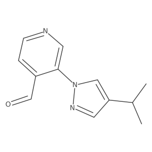 3-[4-(propan-2-yl)-1H-pyrazol-1-yl]pyridine-4-carbaldehyde结构式