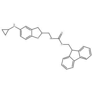9H-fluoren-9-ylmethyl N-{[5-(cyclopropylamino)-2,3-dihydro-1-benzofuran-2-yl]methyl}carbamate Structure