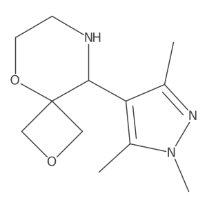 9-(trimethyl-1H-pyrazol-4-yl)-2,5-dioxa-8-azaspiro[3.5]nonane结构式