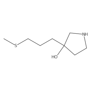 3-[3-(Methylsulfanyl)propyl]pyrrolidin-3-ol Structure