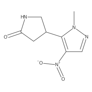 4-(1-methyl-4-nitro-1H-pyrazol-5-yl)pyrrolidin-2-one结构式