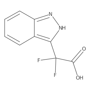 2,2-difluoro-2-(1H-indazol-3-yl)acetic acid结构式