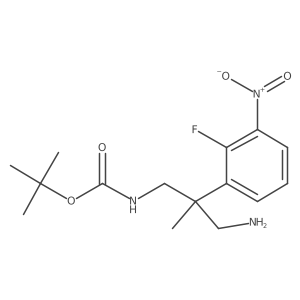 tert-butyl N-[3-amino-2-(2-fluoro-3-nitrophenyl)-2-methylpropyl]carbamate结构式