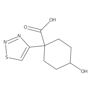 4-Hydroxy-1-(1,2,3-thiadiazol-4-yl)cyclohexane-1-carboxylic acid结构式