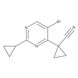 1-(5-Bromo-2-cyclopropylpyrimidin-4-yl)cyclopropane-1-carbonitrile Structure
