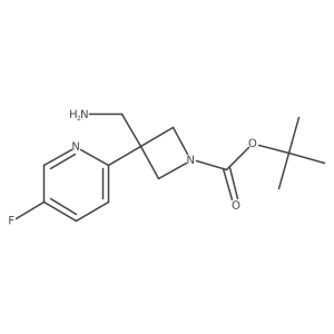 Tert-butyl 3-(aminomethyl)-3-(5-fluoropyridin-2-yl)azetidine-1-carboxylate结构式