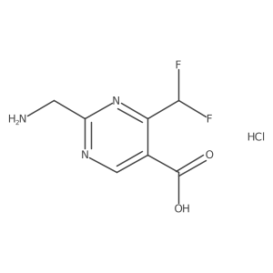 2-(Aminomethyl)-4-(difluoromethyl)pyrimidine-5-carboxylic acid;hydrochloride结构式