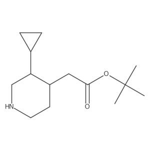 tert-butyl 2-[(3R,4S)-3-cyclopropylpiperidin-4-yl]acetate结构式