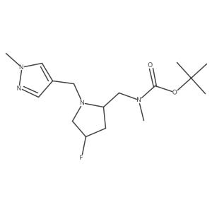 tert-butyl N-{[(2S,4S)-4-fluoro-1-[(1-methyl-1H-pyrazol-4-yl)methyl]pyrrolidin-2-yl]methyl}-N-methylcarbamate Structure