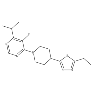 4-[4-(5-Ethyl-1,3,4-thiadiazol-2-yl)piperidin-1-yl]-5-fluoro-6-(propan-2-yl)pyrimidine Structure