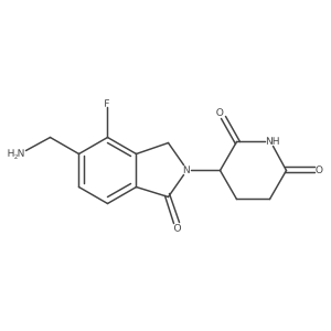 3-(5-(Aminomethyl)-4-fluoro-1-oxoisoindolin-2-yl)piperidine-2,6-dione结构式
