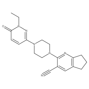 2-[4-(1-ethyl-6-oxo-1,6-dihydropyridazin-3-yl)piperazin-1-yl]-5H,6H,7H-cyclopenta[b]pyridine-3-carbonitrile结构式