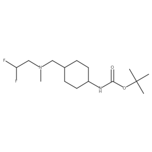cis-N-Boc-4-[[(2,2-difluoroethyl)(methyl)amino]methyl]cyclohexanamine结构式