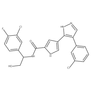 (S)-N-(1-(3-Chloro-4-Fluorophenyl)-2-Hydroxyethyl)-4-(4-(3-Chlorophenyl)-1h-Pyrazol-3-Yl)-1h-Pyrrole-2-Carboxamide Structure