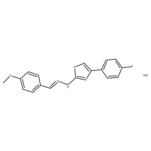 (Z)-4-(4-fluorophenyl)-2-((E)-(4-methoxybenzylidene)hydrazono)-2,3-dihydrothiazole hydrobromide结构式