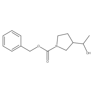 3-(1-Hydroxy-ethyl)-pyrrolidine-1-carboxylic acid benzyl ester Structure