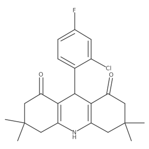 9-(2-Chloro-4-fluorophenyl)-3,3,6,6-tetramethyl-3,4,6,7,9,10-hexahydroacridine-1,8(2H,5H)-dione结构式