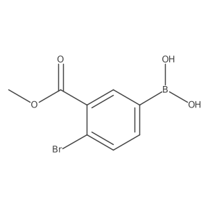 4-Bromo-3-(methoxycarbonyl)phenylboronic acid结构式