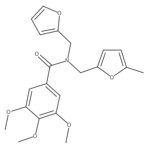 N-(furan-2-ylmethyl)-3,4,5-trimethoxy-N-[(5-methylfuran-2-yl)methyl]benzamide Structure