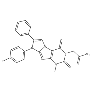 2-(8-(4-fluorophenyl)-1-methyl-2,4-dioxo-7-phenyl-1H-imidazo[2,1-f]purin-3(2H,4H,8H)-yl)acetamide结构式