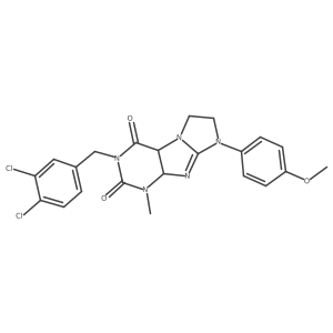 2-[(3,4-Dichlorophenyl)methyl]-6-(4-methoxyphenyl)-4-methyl-4a,7,8,9a-tetrahydropurino[7,8-a]imidazole-1,3-dione结构式