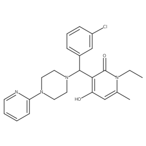 3-((3-chlorophenyl)(4-(pyridin-2-yl)piperazin-1-yl)methyl)-1-ethyl-4-hydroxy-6-methylpyridin-2(1H)-one Structure