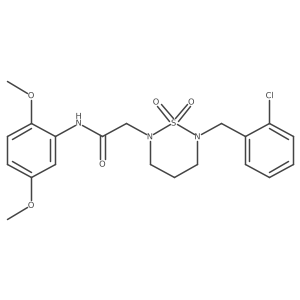 2-[6-(2-chlorobenzyl)-1,1-dioxido-1,2,6-thiadiazinan-2-yl]-N-(2,5-dimethoxyphenyl)acetamide结构式