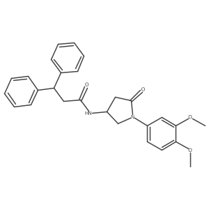N-[1-(3,4-dimethoxyphenyl)-5-oxopyrrolidin-3-yl]-3,3-diphenylpropanamide结构式
