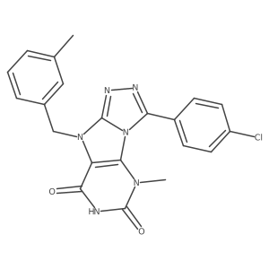 8-(4-Chlorophenyl)-1-methyl-5-[(3-methylphenyl)methyl]purino[8,9-c][1,2,4]triazole-2,4-dione Structure