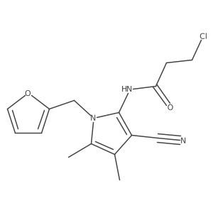 3-chloro-N-[3-cyano-1-(2-furylmethyl)-4,5-dimethyl-1H-pyrrol-2-yl]propanamide结构式