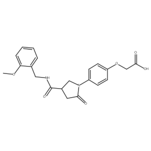 2-[4-[4-[[[(2-Methoxyphenyl)methyl]amino]carbonyl]-2-oxo-1-pyrrolidinyl]phenoxy]acetic acid Structure