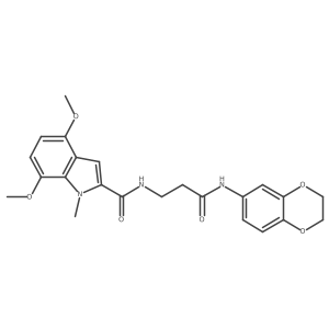 N-[3-(2,3-dihydro-1,4-benzodioxin-6-ylamino)-3-oxopropyl]-4,7-dimethoxy-1-methyl-1H-indole-2-carboxamide结构式