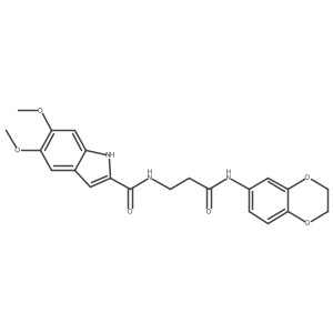 N-[3-(2,3-dihydro-1,4-benzodioxin-6-ylamino)-3-oxopropyl]-5,6-dimethoxy-1H-indole-2-carboxamide结构式