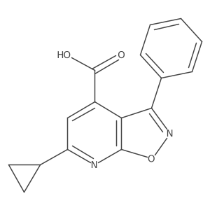 6-Cyclopropyl-3-phenylisoxazolo[5,4-b]pyridine-4-carboxylic acid结构式