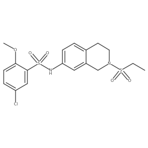 5-chloro-N-(2-(ethylsulfonyl)-1,2,3,4-tetrahydroisoquinolin-7-yl)-2-methoxybenzenesulfonamide结构式