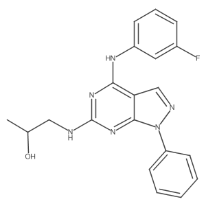 1-({4-[(3-fluorophenyl)amino]-1-phenyl-1H-pyrazolo[3,4-d]pyrimidin-6-yl}amino)propan-2-ol Structure