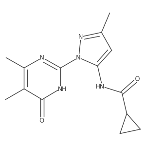N-(1-(4,5-dimethyl-6-oxo-1,6-dihydropyrimidin-2-yl)-3-methyl-1H-pyrazol-5-yl)cyclopropanecarboxamide结构式