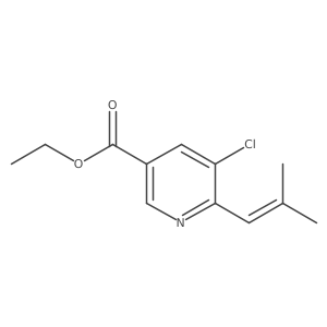 5-Chloro-6-(2-methyl-propenyl)-nicotinic acid ethyl ester结构式