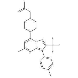3-(4-Fluorophenyl)-5-methyl-7-[4-(2-methylprop-2-en-1-yl)piperazin-1-yl]-2-(trifluoromethyl)pyrazolo[1,5-a]pyrimidine Structure
