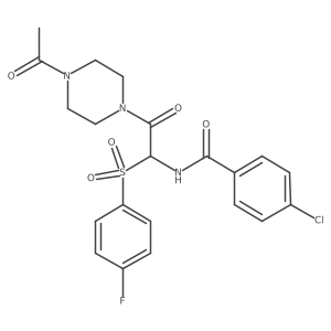 N-{2-(4-acetylpiperazinyl)-1-[(4-fluorophenyl)sulfonyl]-2-oxoethyl}(4-chloroph enyl)carboxamide结构式