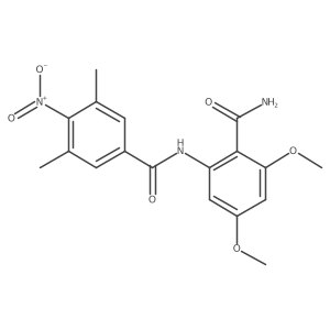N-[2-(aminocarbonyl)-3,5-dimethoxyphenyl]-3,5-dimethyl-4-nitrobenzamide结构式
