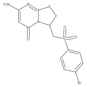 7-amino-3-{[(4-bromophenyl)sulfonyl]methyl}-2,3-dihydro-5H-[1,3]thiazolo[3,2-a]pyrimidin-5-one结构式
