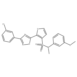 2-[3-(3-chlorophenyl)-1,2,4-oxadiazol-5-yl]-N-(3-methoxyphenyl)-N-methylthiophene-3-sulfonamide结构式
