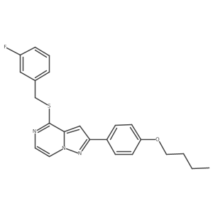 2-(4-Butoxyphenyl)-4-[(3-fluorobenzyl)thio]pyrazolo[1,5-a]pyrazine Structure