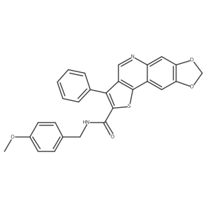 N-(4-methoxybenzyl)-3-phenyl[1,3]dioxolo[4,5-g]thieno[3,2-c]quinoline-2-carboxamide结构式