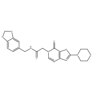 N-(benzo[d][1,3]dioxol-5-ylmethyl)-2-(2-morpholino-7-oxothiazolo[4,5-d]pyrimidin-6(7H)-yl)acetamide Structure