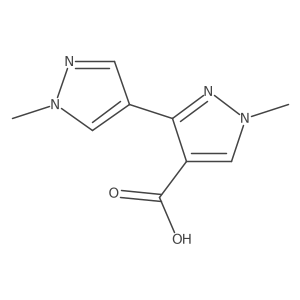 1-methyl-3-(1-methyl-1H-pyrazol-4-yl)-1H-pyrazole-4-carboxylic acid结构式