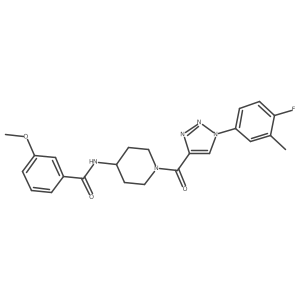 N-(1-(1-(4-fluoro-3-methylphenyl)-1H-1,2,3-triazole-4-carbonyl)piperidin-4-yl)-3-methoxybenzamide结构式