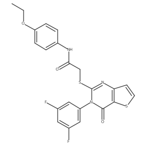 2-{[3-(3,5-difluorophenyl)-4-oxo-3,4-dihydrothieno[3,2-d]pyrimidin-2-yl]sulfanyl}-N-(4-ethoxyphenyl)acetamide结构式